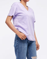 MOI OUTFIT-V Neck Candy Color Lady T-Shirt 22.90