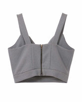 MOI OUTFIT-V Neck Zippered Lady Crop Top 11.50