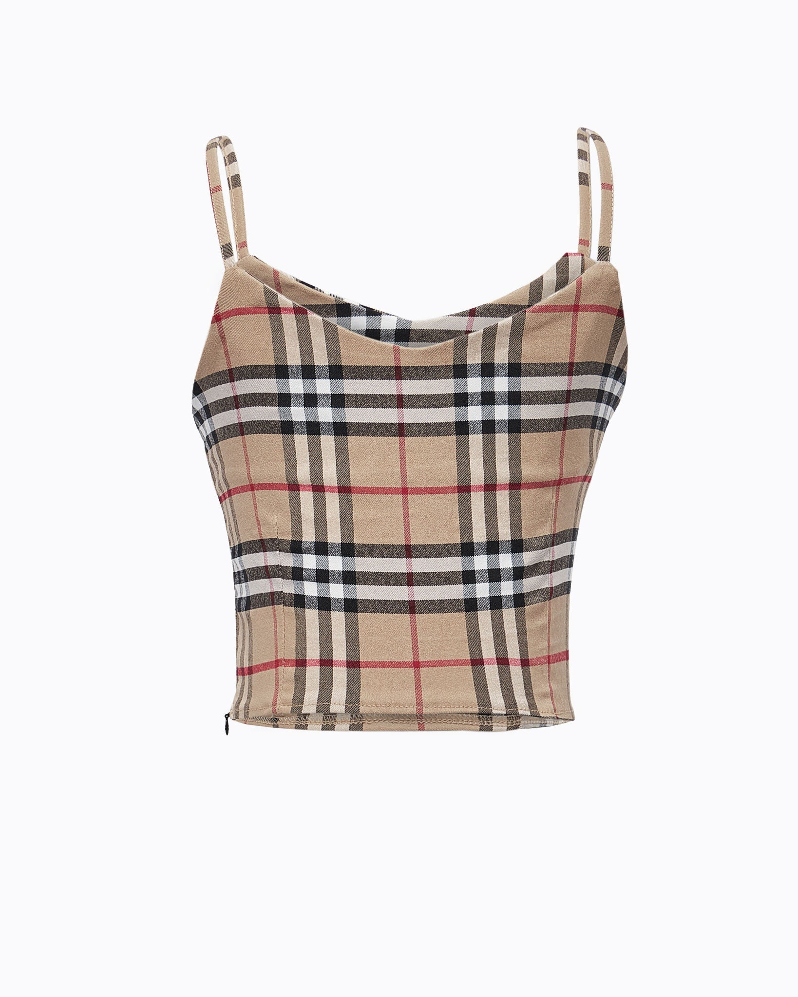 MOI OUTFIT-Vintage Checked Lady Crop Top 8.90